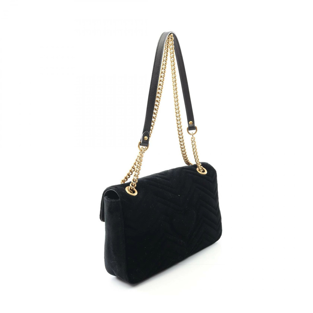 Gucci GG Marmont Velvet Shoulder Bag Black Multicolor - Picture 2 of 7